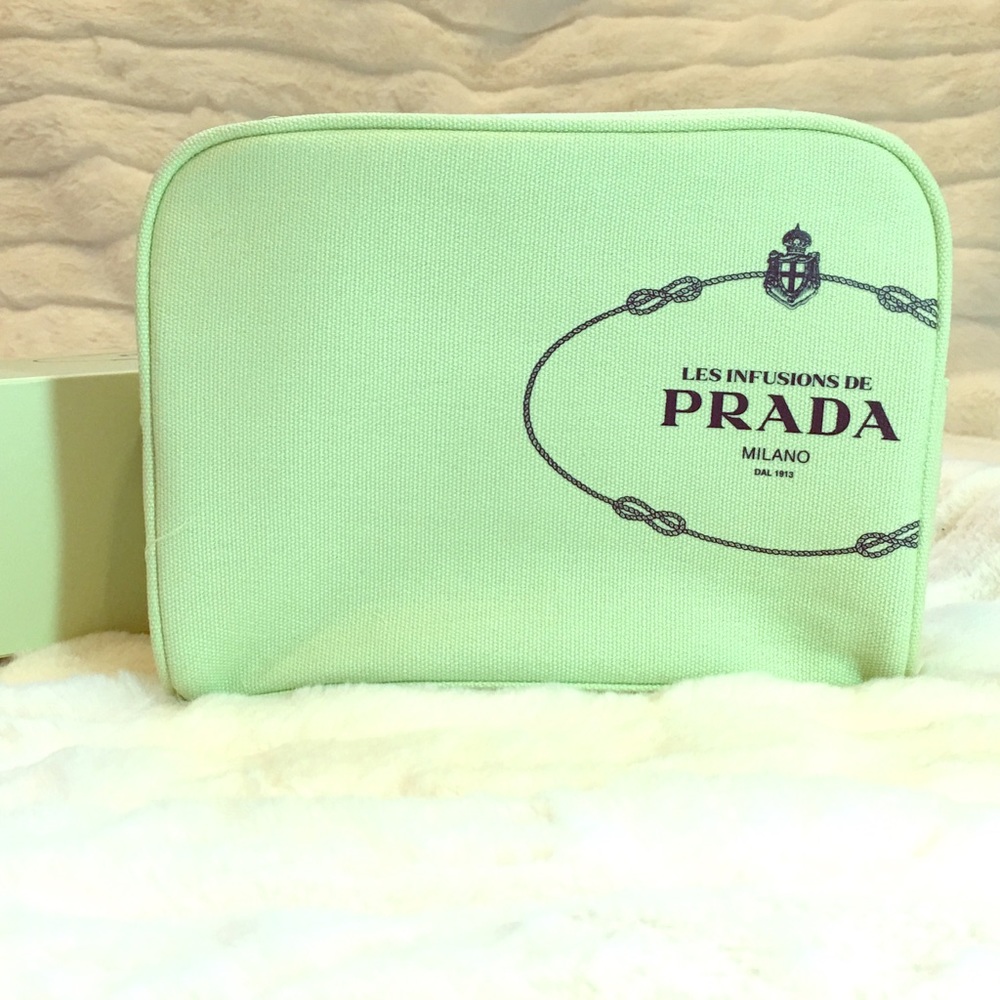 Prada canvas cosmetic pouch NEW